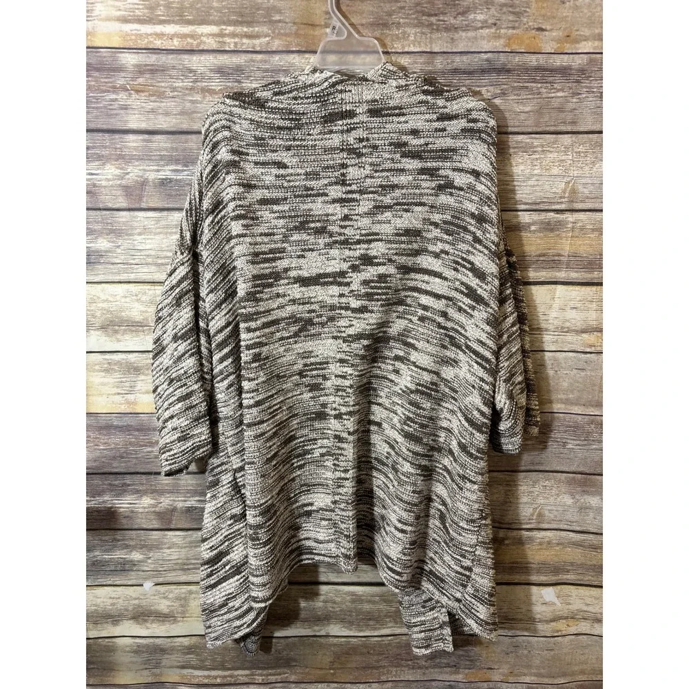 J.Jill Pure Jill Marled Knit Open Front Cardigan Sweater 3X Plus Shale Cream‎